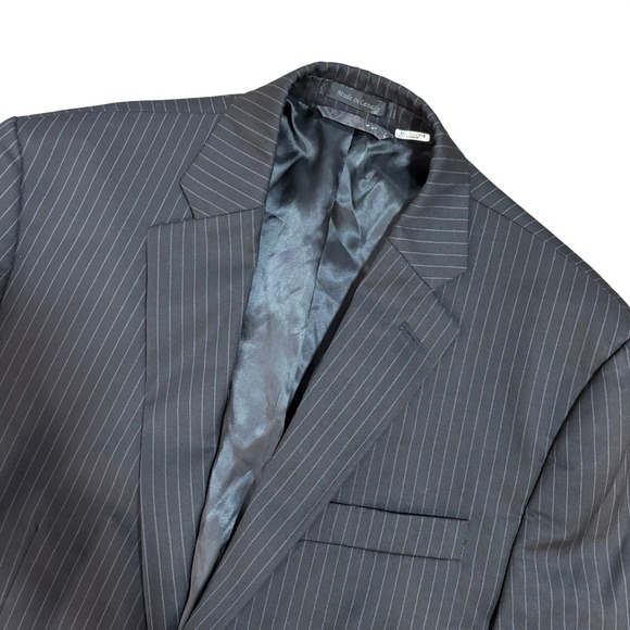 LAUREN RALPH LAUREN Sport Coat Mens 42L Black Pinstripe Wool Two Button